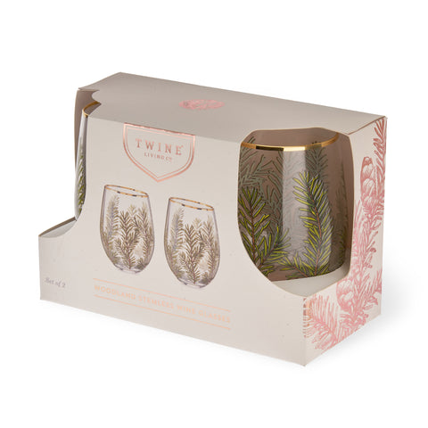 Woodland Stemless Wine Glass by Twine Living® (Set of 2)