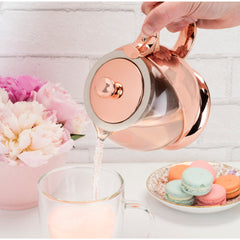 Glass and Rose Gold Wrapped Teapot by Pinky Up