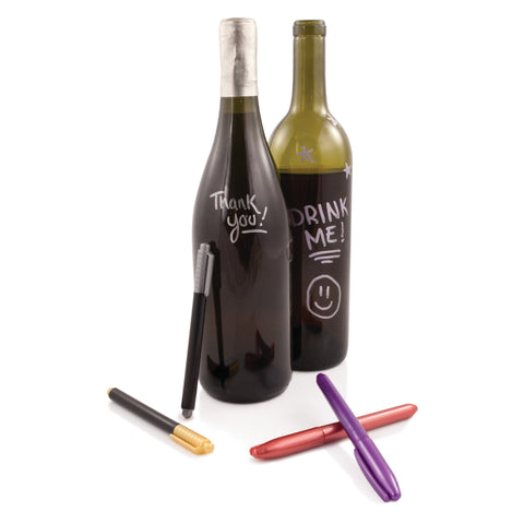 Wine Pens, Set of 2 for Bottles & Glasses by True