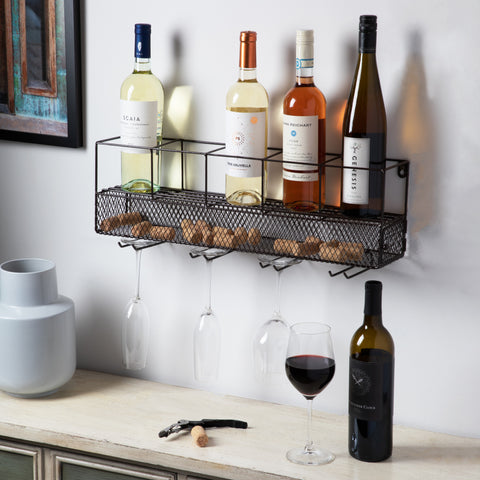 Wall Mounted Wire Wine Shelf and Cork Cage by True