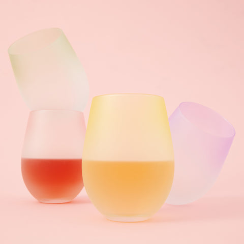 Frosted Ombre Stemless Wine Glasses by Blush® (Set of 4)