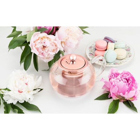 Candace™ Rose Gold Glass Teapot & Infuser by Pinky Up®