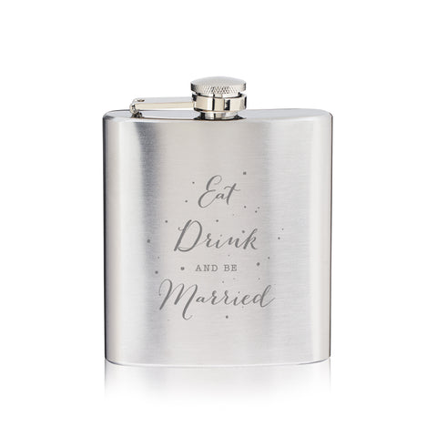 Eat, Drink, & Be Married Stainless Steel Flask