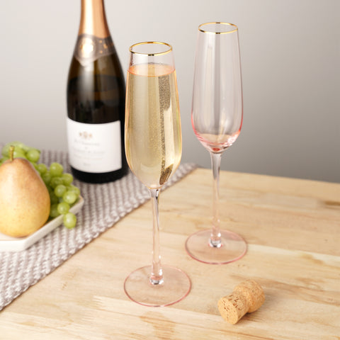 Rose Crystal Champagne Flute by Twine Living® (Set of 2)