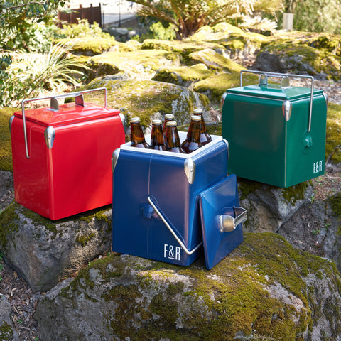 Red Vintage Metal Cooler by Foster & Rye™