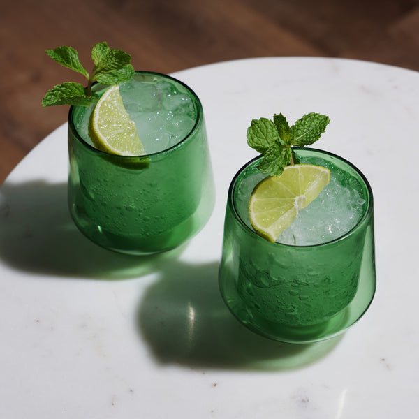 Double Walled Aurora Tumblers in green (set of 2) by Viski®