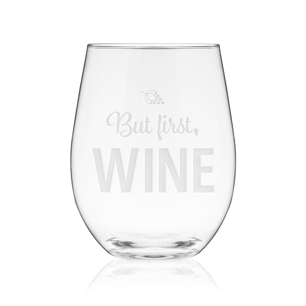 But First Wine Stemless Wine Glass