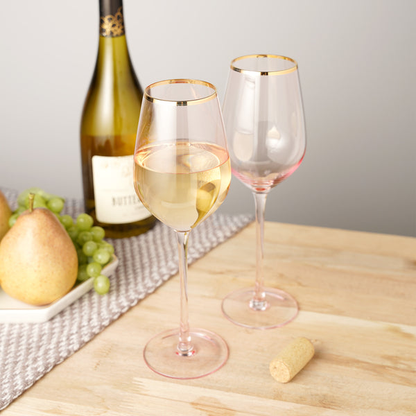 Rose Crystal White Wine Glass by Twine Living® (Set of 2)