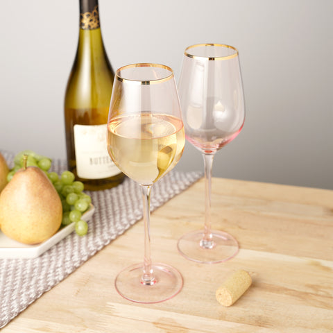 Rose Crystal White Wine Glass by Twine Living® (Set of 2)
