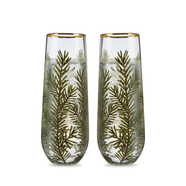 Woodland Stemless Champagne Flute by Twine Living® (Set of 2)