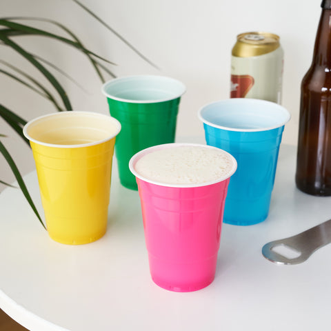 16 oz Bright Color Plastic Cups, Set of 24 by True