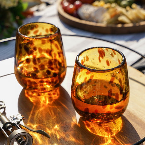 Tortuga Recycled Stemless Wine Glass Set by Twine Living