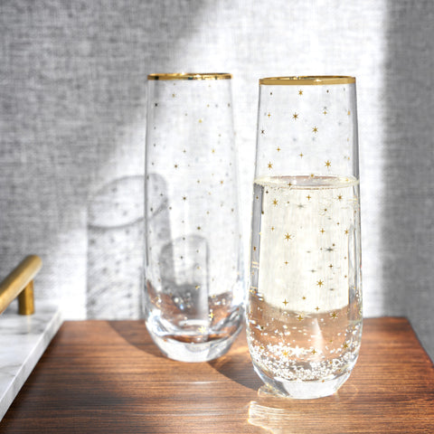 Starlight Stemless Champagne Flute Set by Twine®Starlight